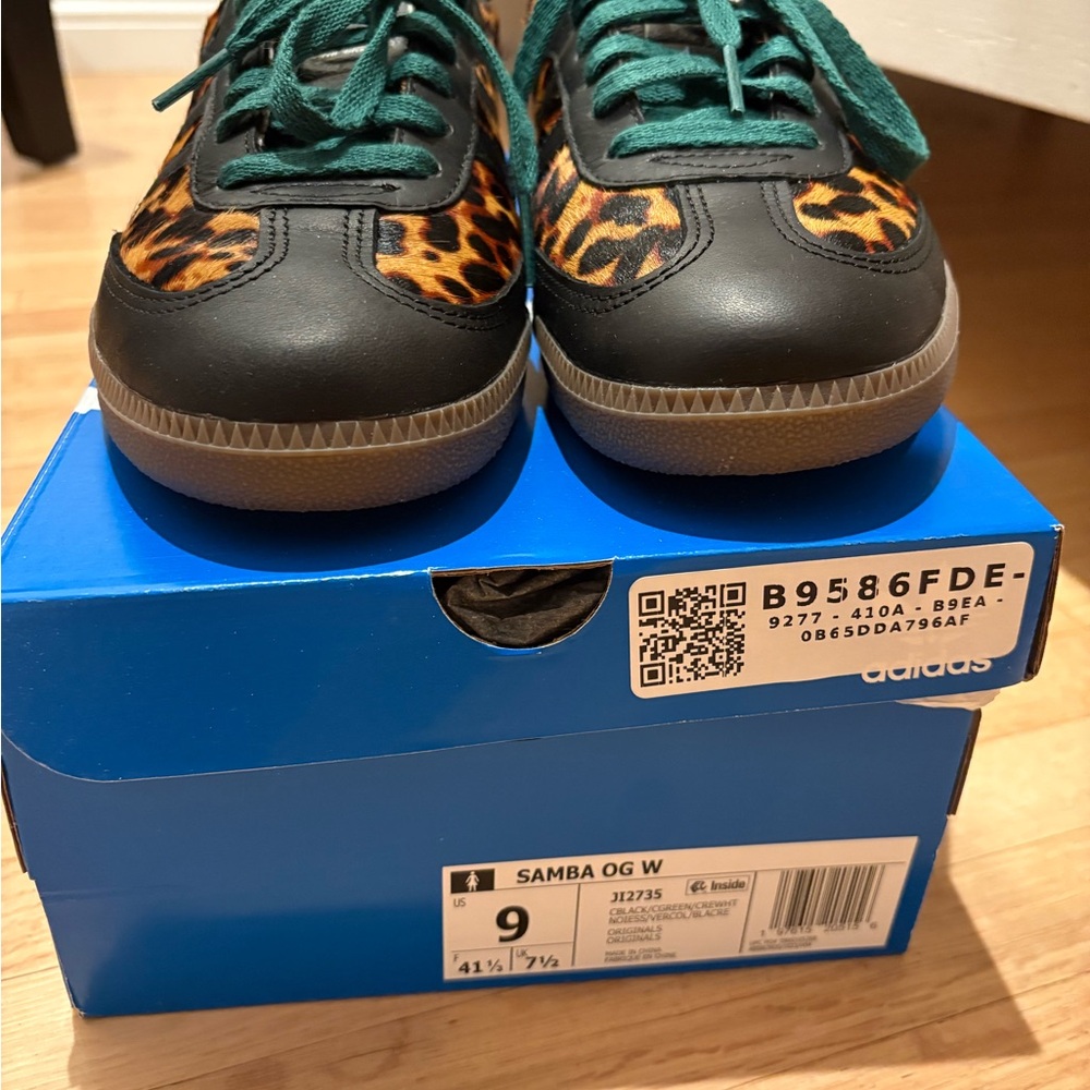 Adidas Kids Samba OG Black and Leopard Shoes